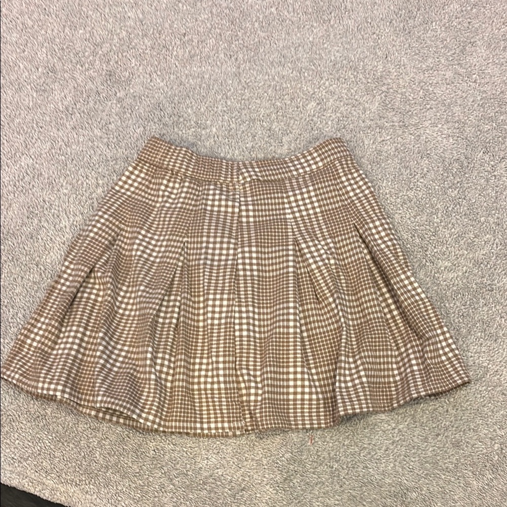 Hollister Brown Cream Mini Skater Skirt